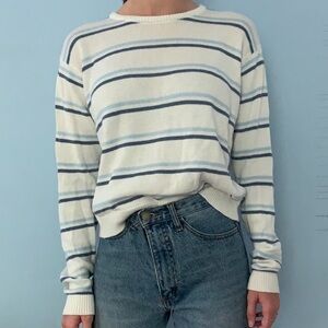 Brandi Melville Striped White and Blue Sweater